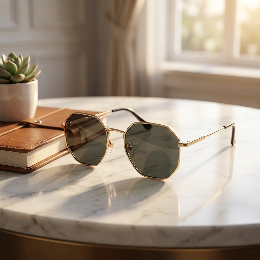 Suga Octagon Round Black Sunglass
