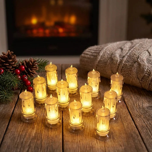 Flameless LED Candles – 12 Pcs