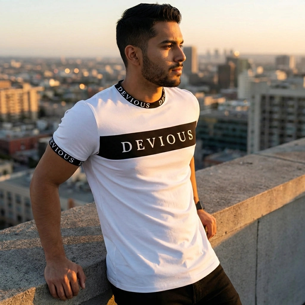 Contrast Print Cotton Tee