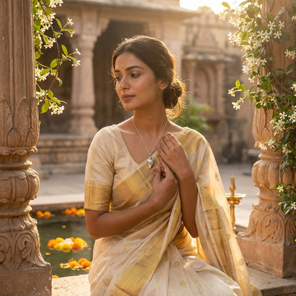 Silver Shankha Pendant with Chain