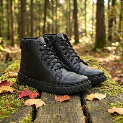 Men's Black Korean Style Sneakers Boot