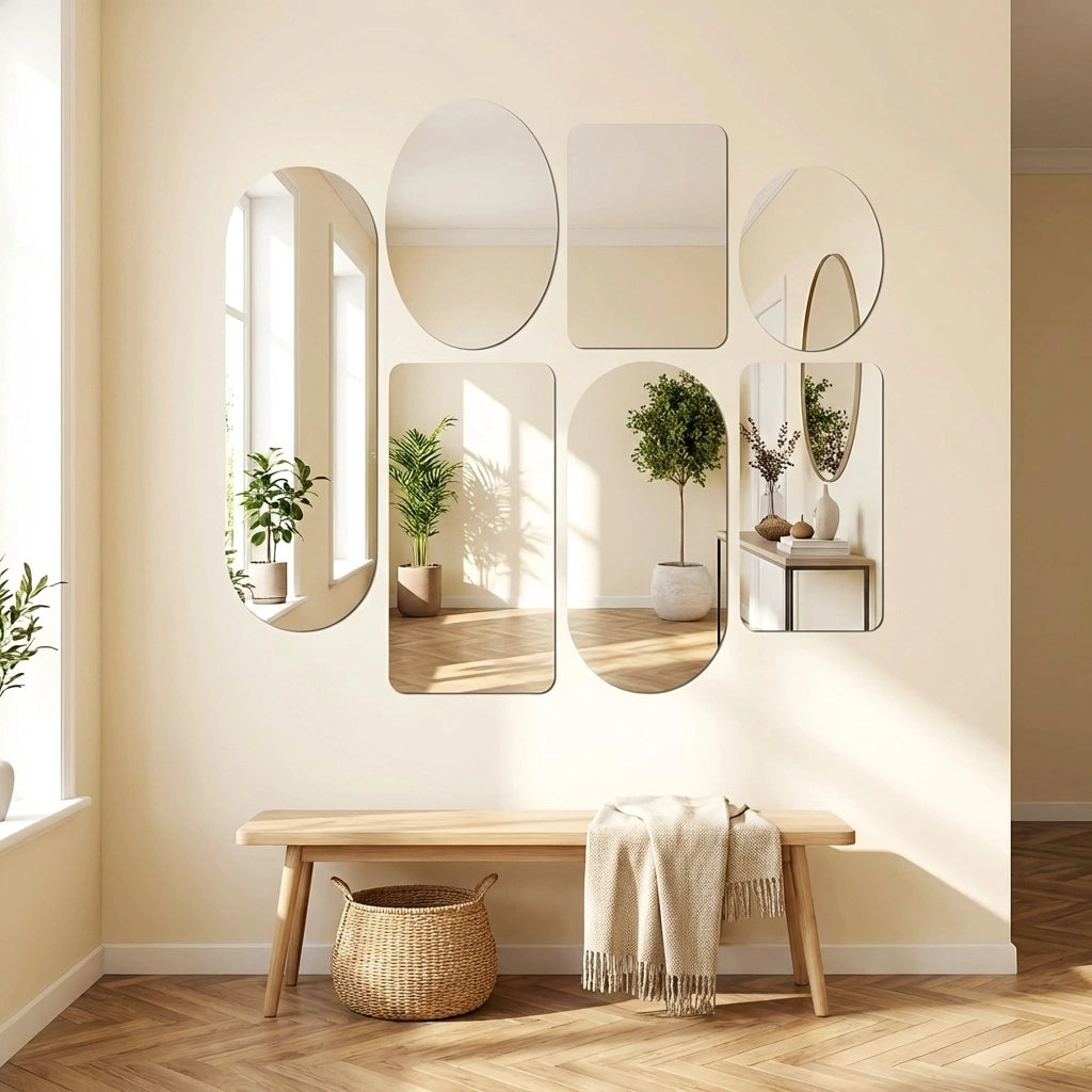 Combo of Oval Shape & Square Shape Mirror (Pack of 2)