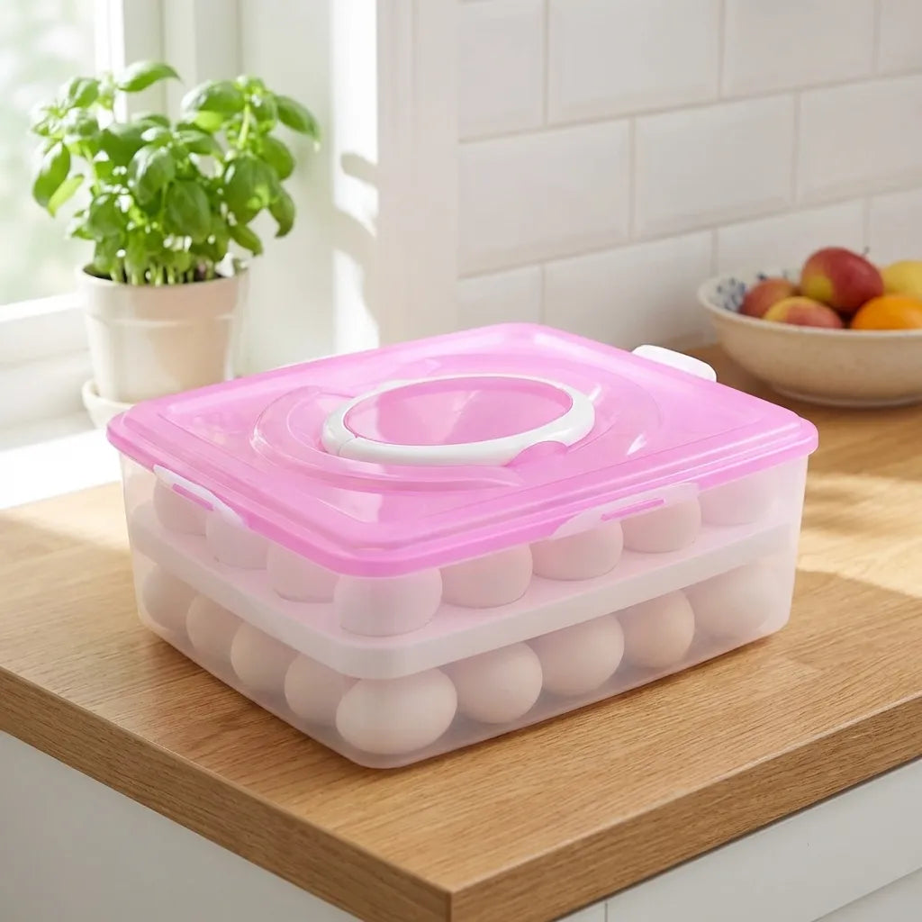 2 layer 32 Grid Egg Tray With Lid