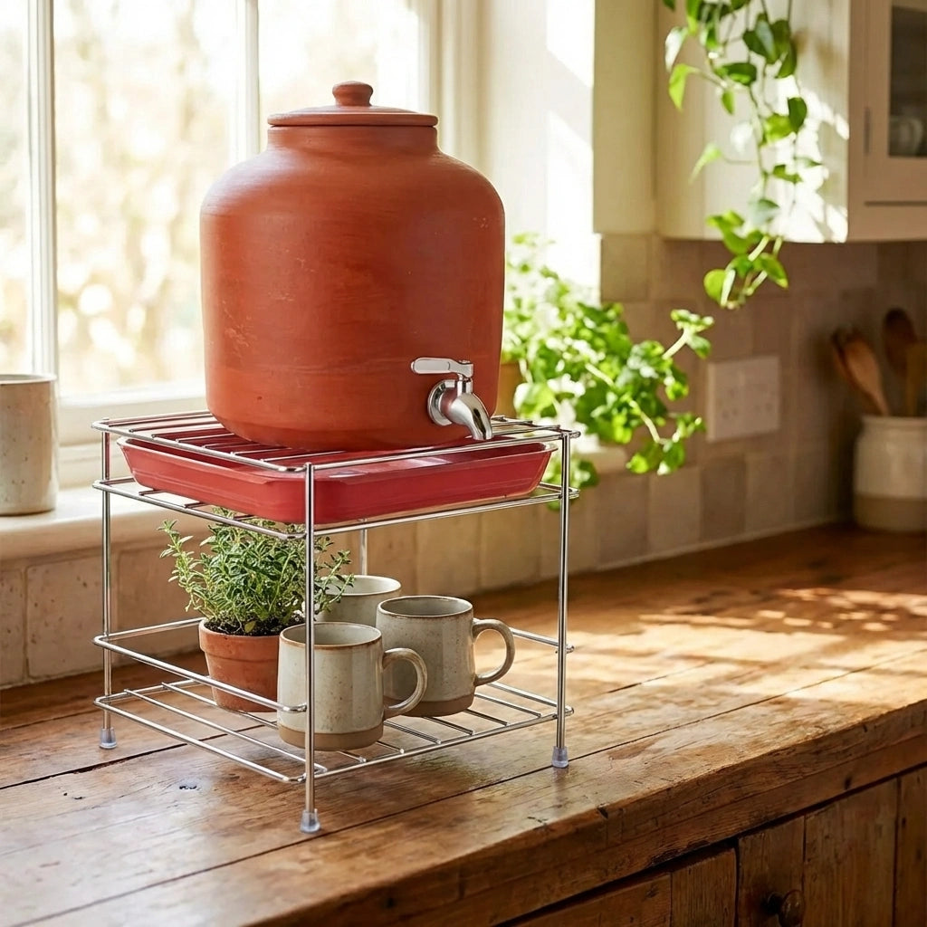 Sturdy Steel Matka Stand with Free Tray