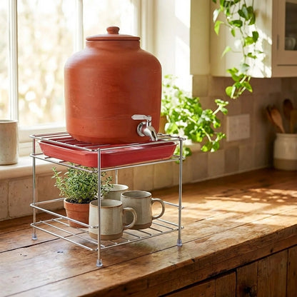 Sturdy Steel Matka Stand with Free Tray