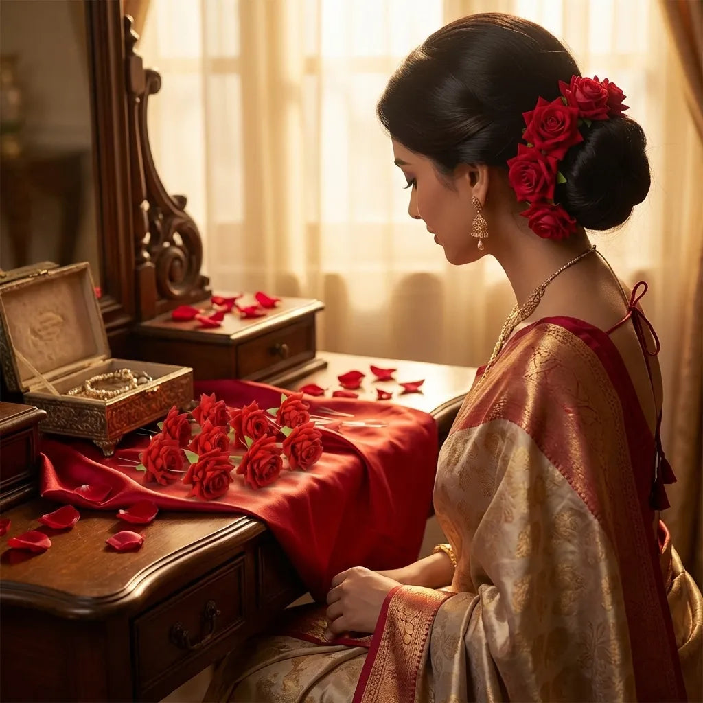 Red Rose Hair Clips