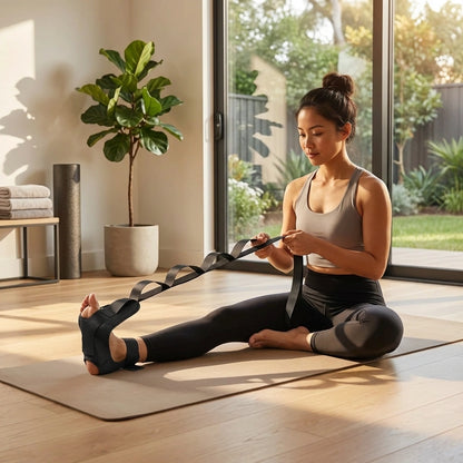 Durable yoga stretching strap