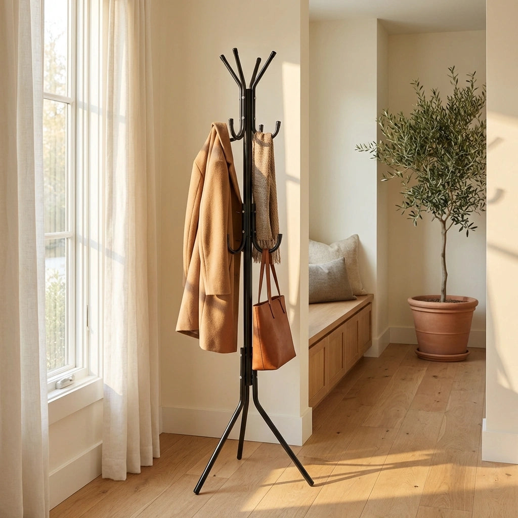 6 Hook Coat Hanger Clothes Stand Hanging