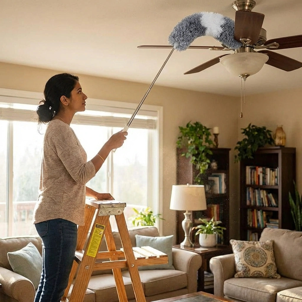 Flexible Mop Duster for Quick and Easy Cleaning with Long Rod