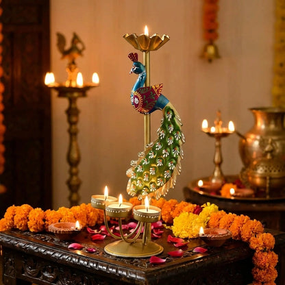 Crafted Peacock Tealight Holder