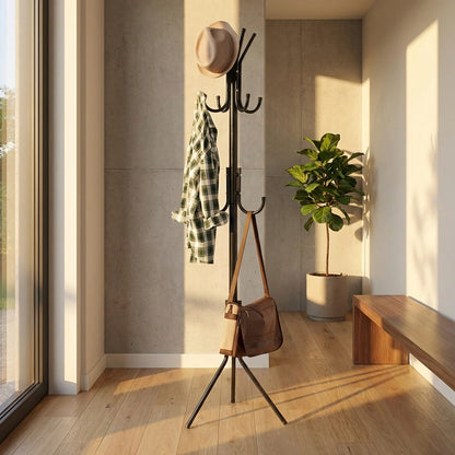 6 Hook Coat Hanger Clothes Stand Hanging