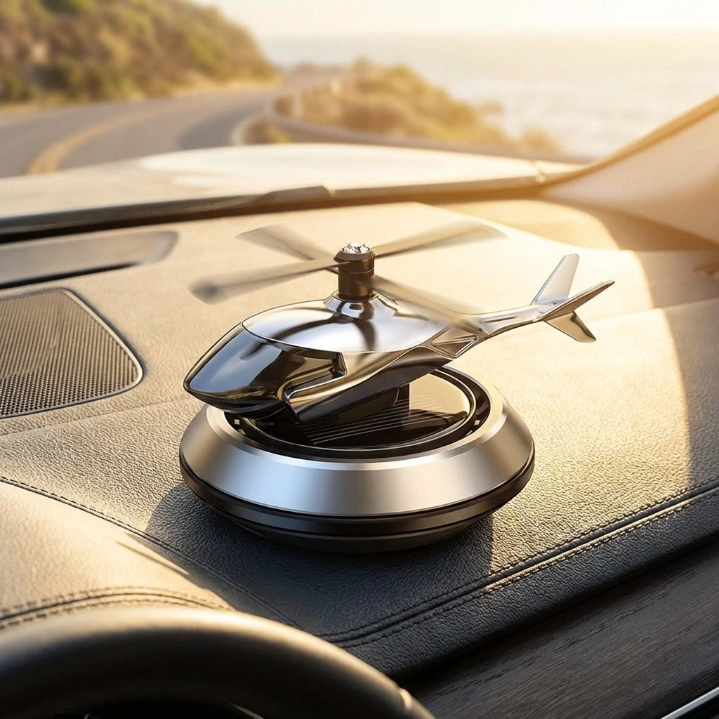 New Helicopter alloy Solar Car Air Perfume Diffuser