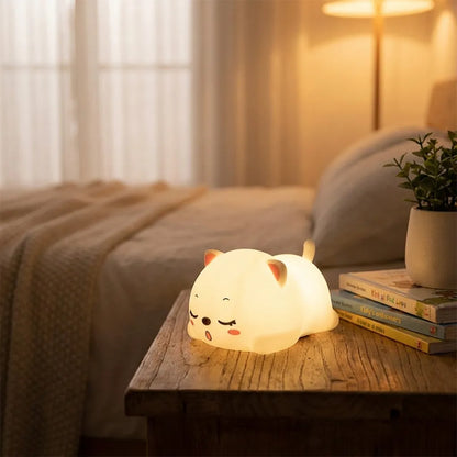 Cute Cat Animal Silicone Baby Night Light