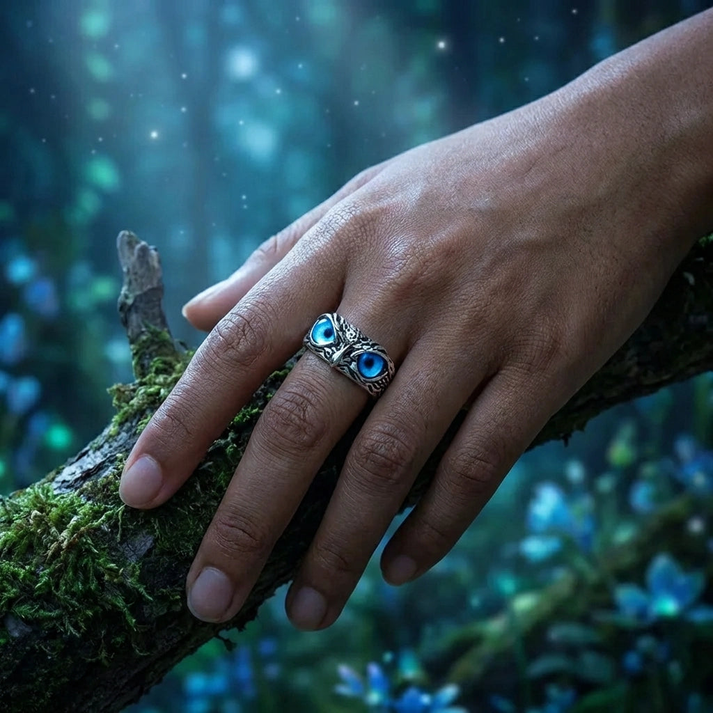 Attractive Silver Plated Owl Ring