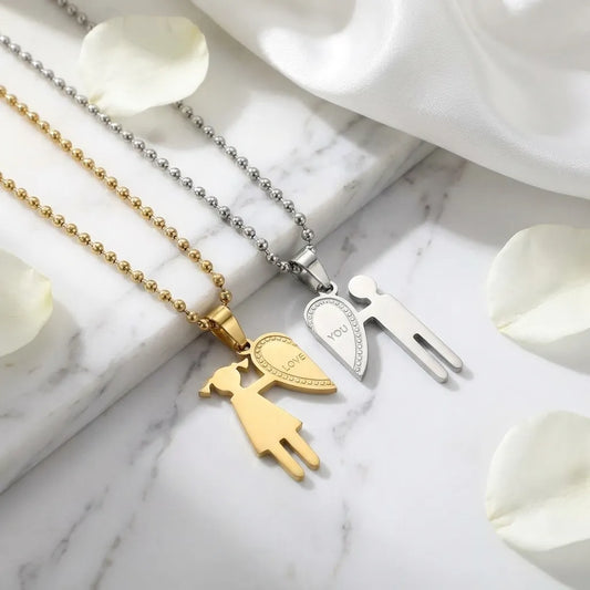 Lover Heart 2 Piece Joining Couple Pendants