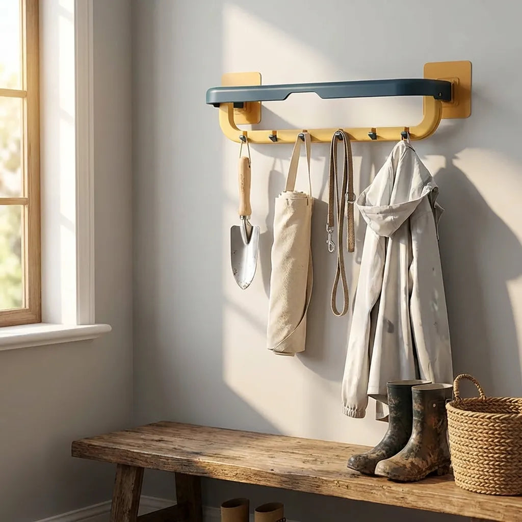 Space-Saving Foldable Towel Rack