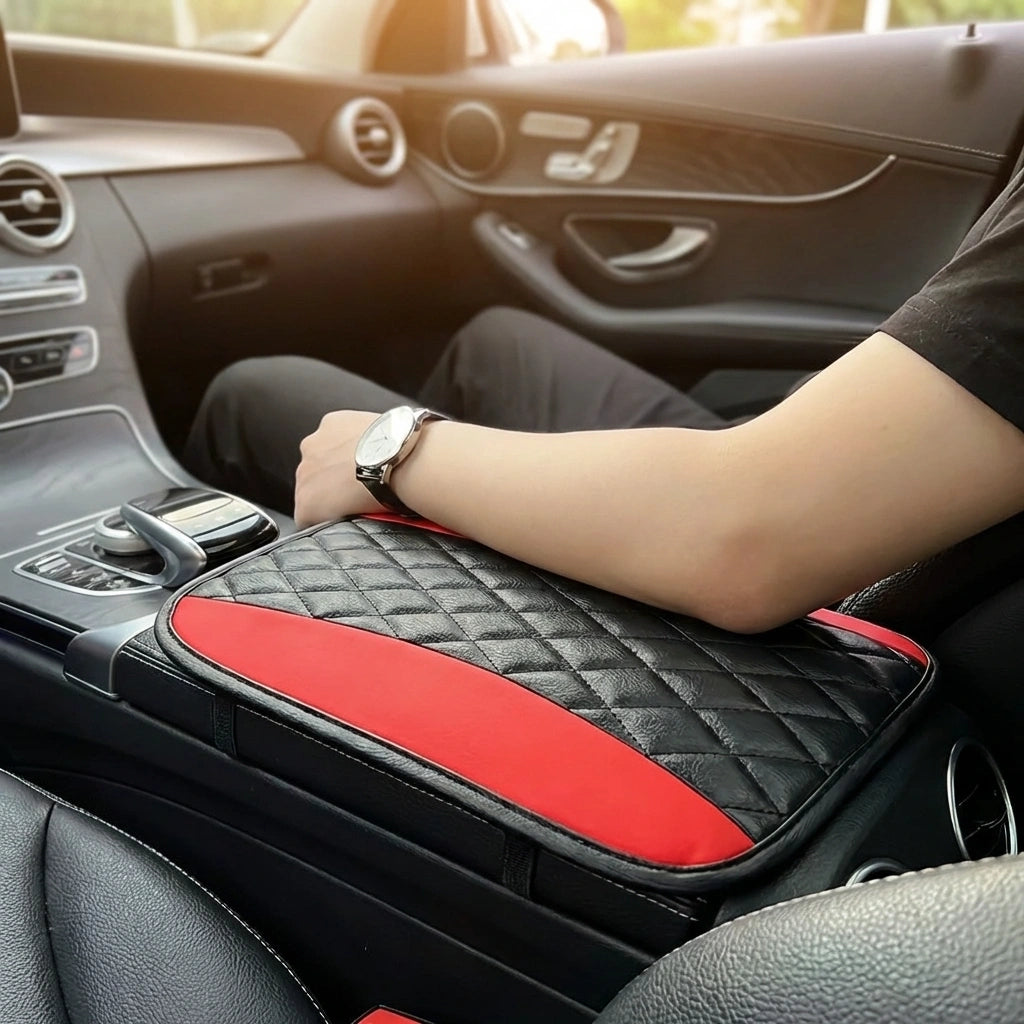 Leather Armrest Seat Box Pad Protector