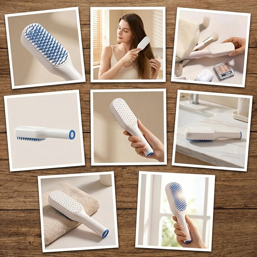 Self-cleaning Anti-static Massage Comb-Pack of 1