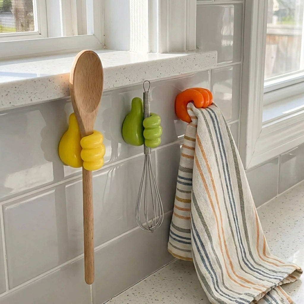 Thumb up Hooks Multipurpose Holder (Pack of 10)