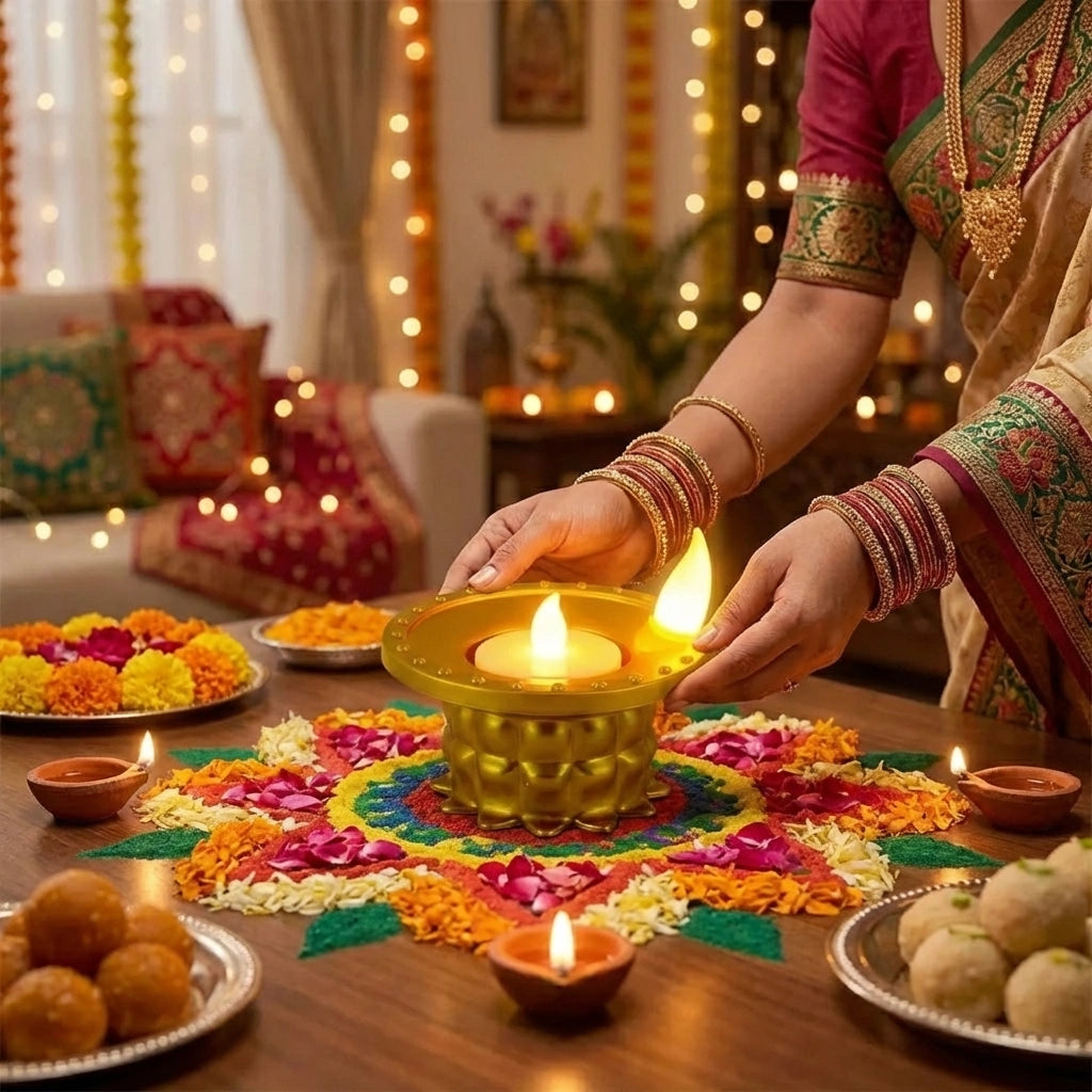 Water Pouring  Diya Led Light
