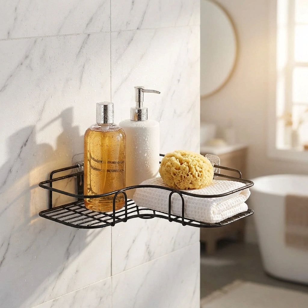 Metal Bathroom Corner Rack Storage Shelves