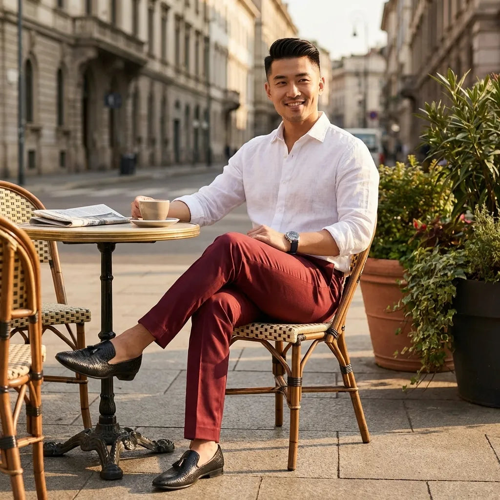 Maroon Office Formal Trousers