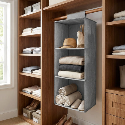 Hanging Wardrobe Organizer- 3 Shelves