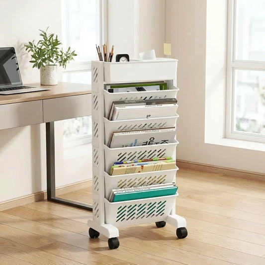 Rotating Mobile Bookshelf Organizer