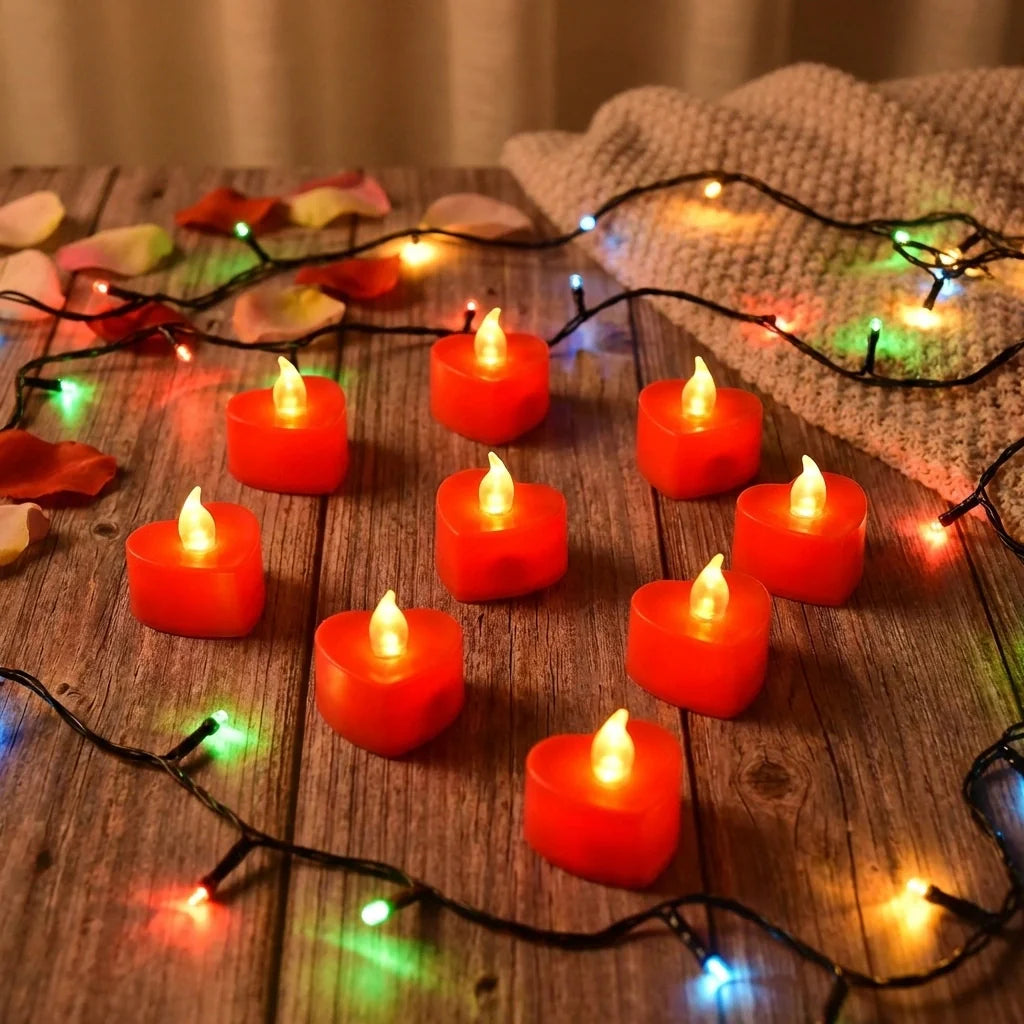 LED Heart Shape Tea Lights