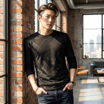 Printed Black Cotton Tee