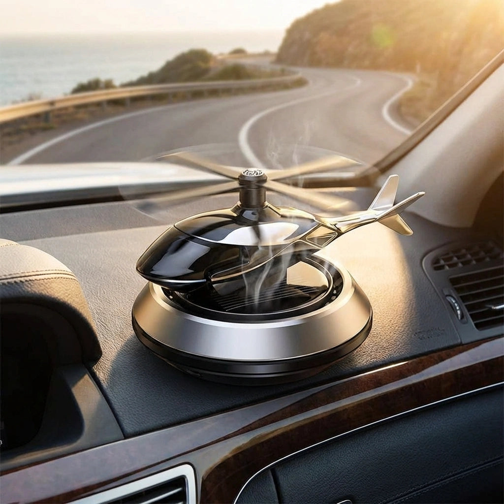 New Helicopter alloy Solar Car Air Perfume Diffuser