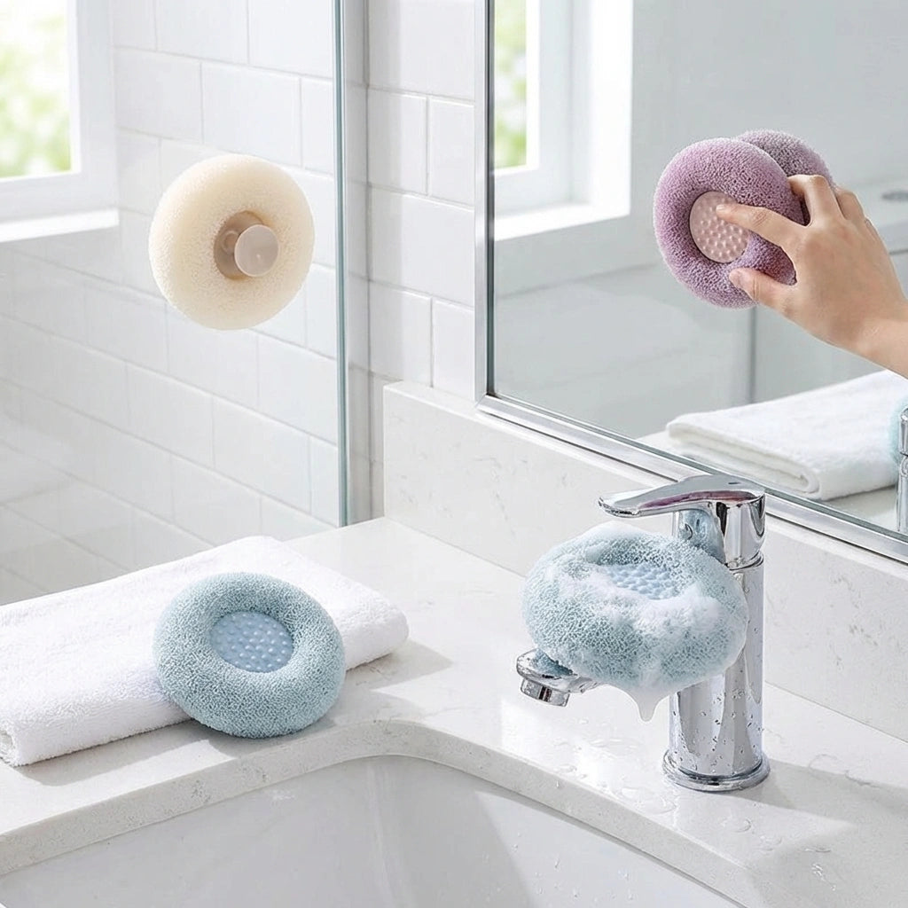 Bath Towel Scrub Bath Massage Shower Ball With Sucker Scrub