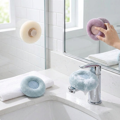 Bath Towel Scrub Bath Massage Shower Ball With Sucker Scrub
