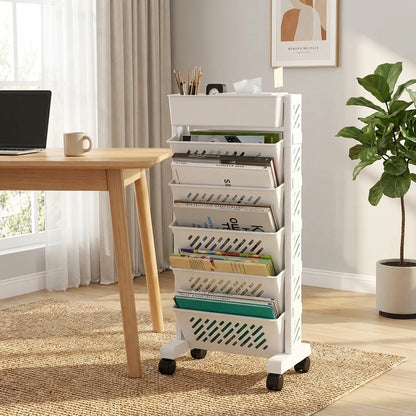 Rotating Mobile Bookshelf Organizer