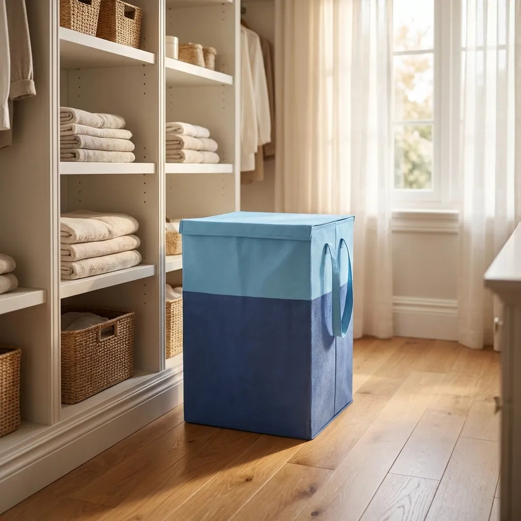 Laundry Bag - Foldable Laundry Basket With Lid & Handle