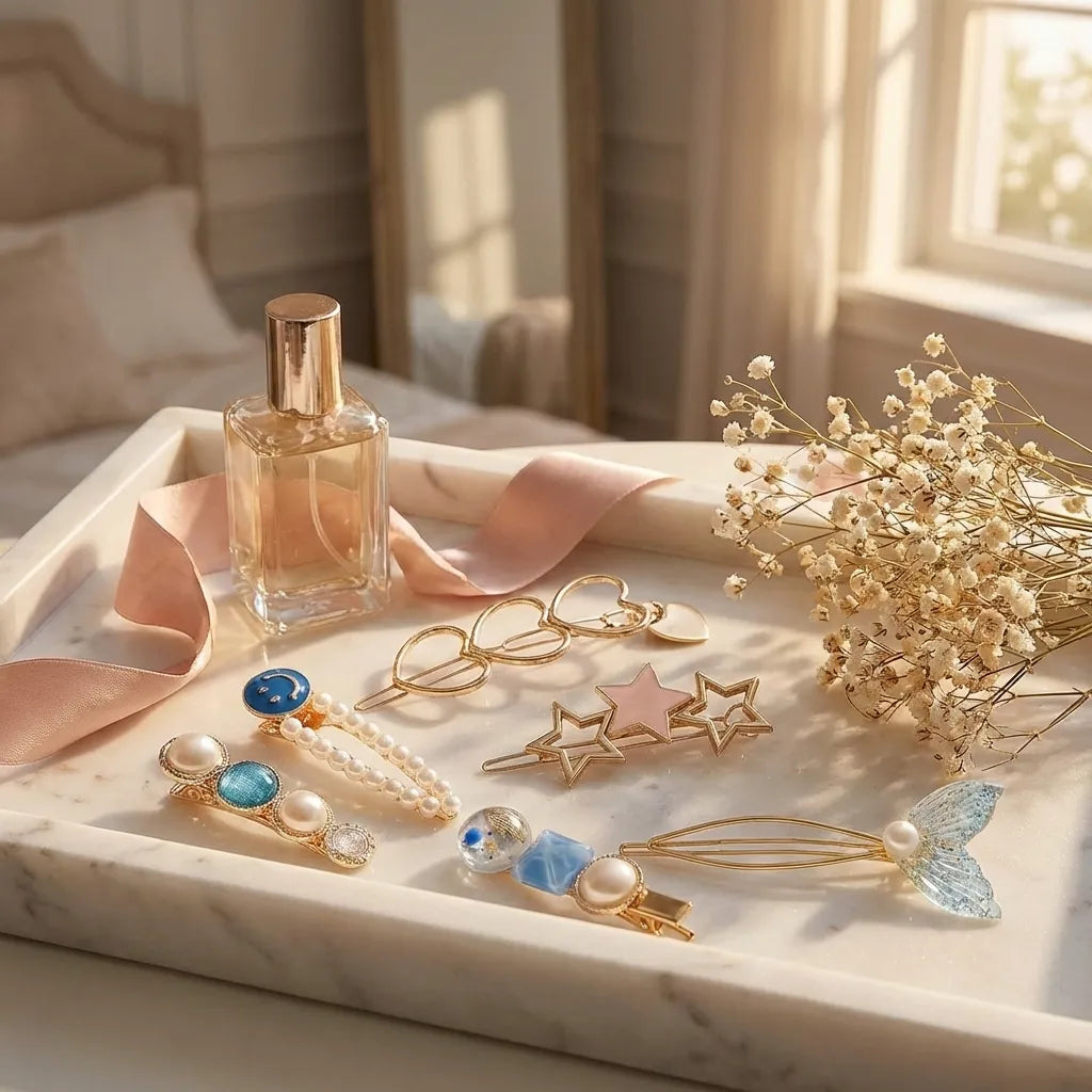 Gracious Pearl Gold Plated Hairclip
