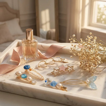 Gracious Pearl Gold Plated Hairclip