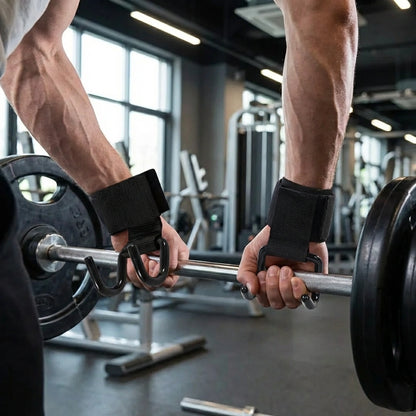 Weight Lifting Rod Hooks Wrist Support (Pair of 1)