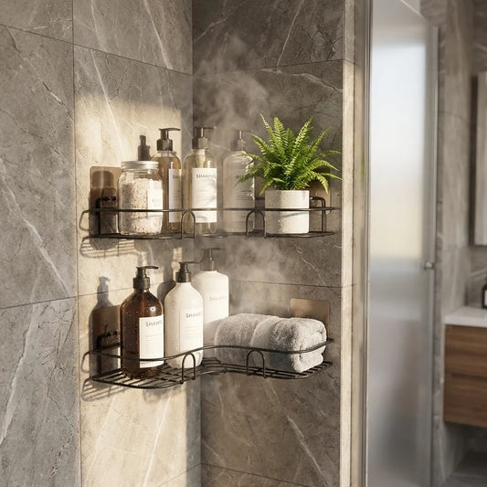 Metal Bathroom Corner Rack Storage Shelves