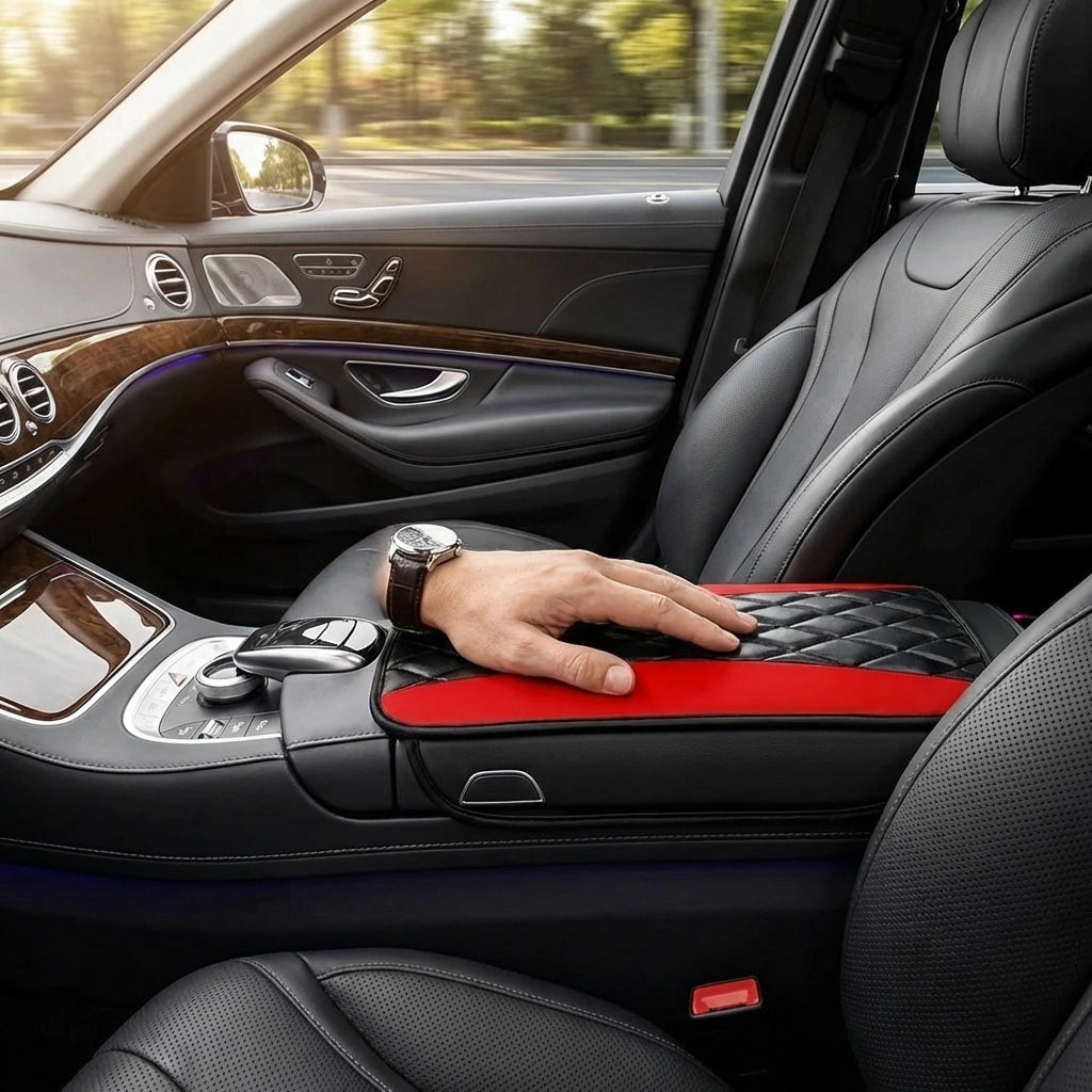 Leather Armrest Seat Box Pad Protector