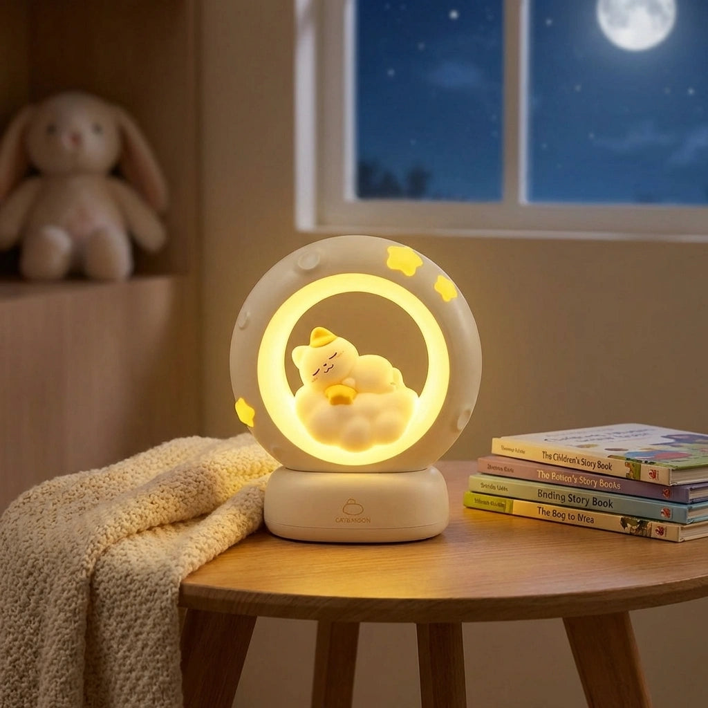 Sleeping Cat LED Night Light Lamp with Touch Control