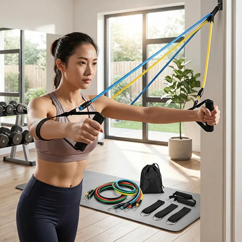 11 Pcs Resistance Band Set For Men & Women