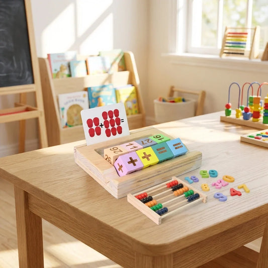 Wooden Math Flash Card Game