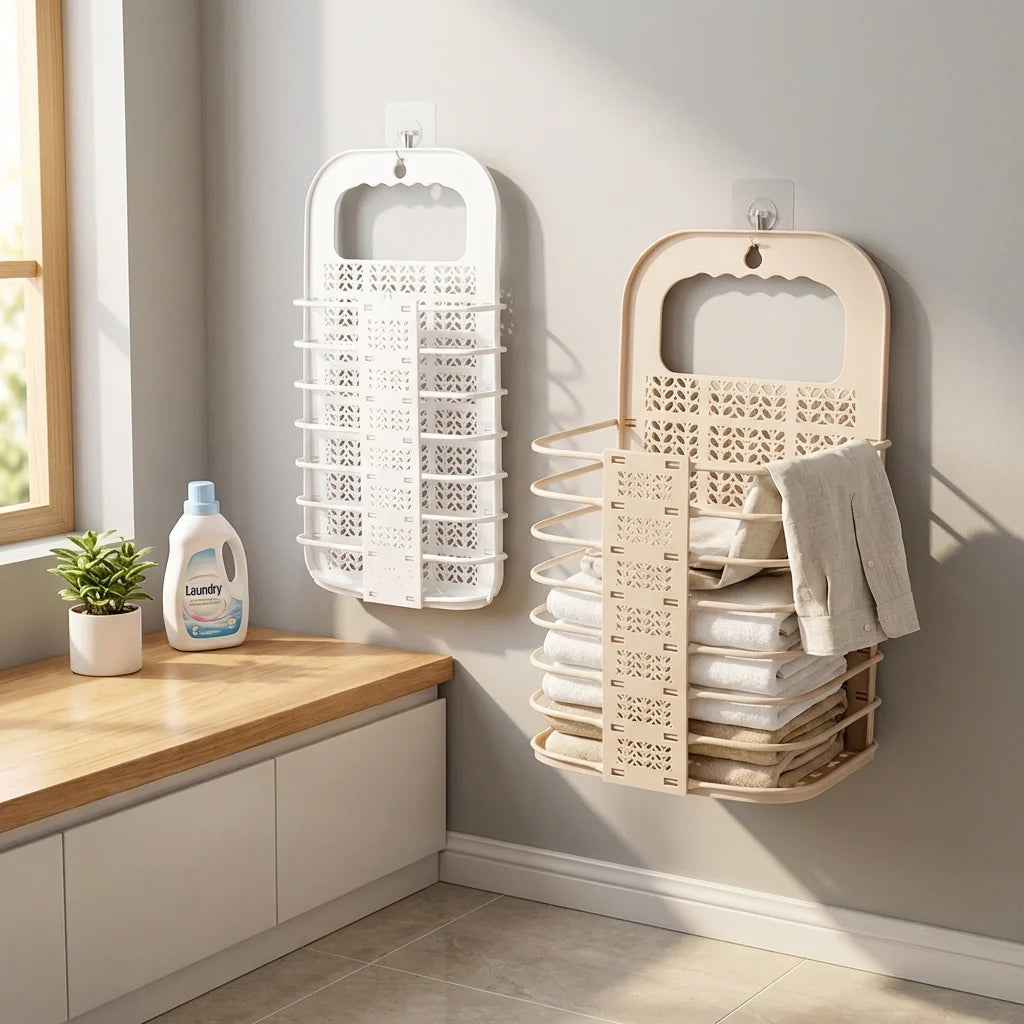 Wall-Mounted Collapsible Laundry Basket