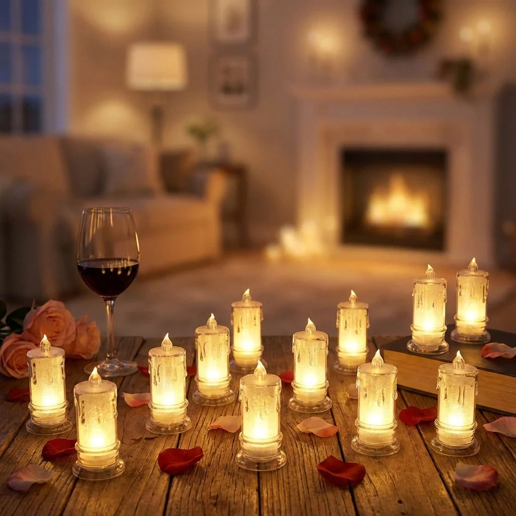 Flameless LED Candles – 12 Pcs