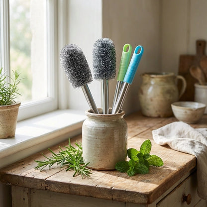 Bottle Jar Toilet Cleaner Brush Scrubber