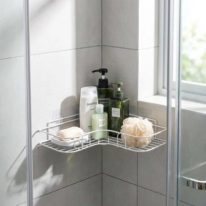 1pc No-Drill Corner Wall-Mounted Toilet Storage