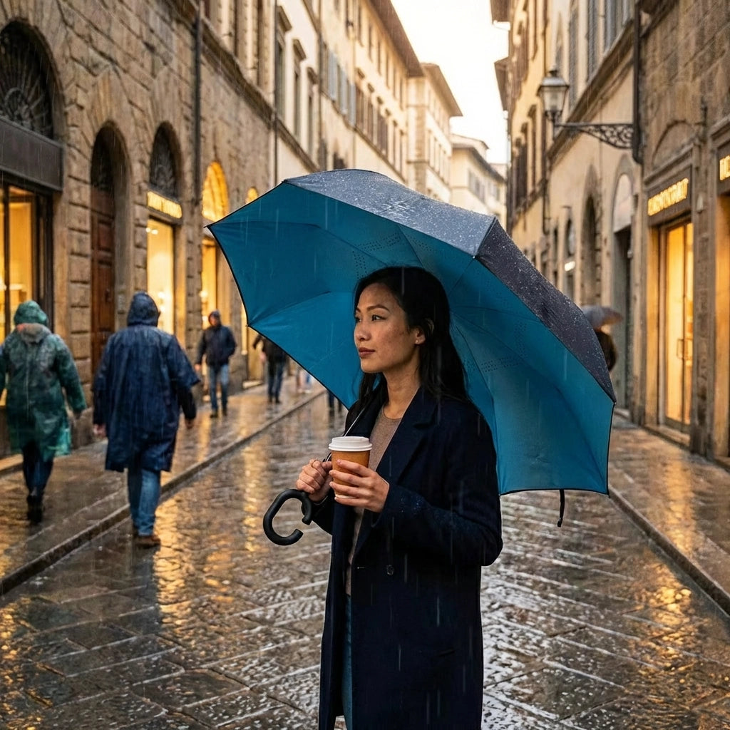 Double Layer Inverted Reversible Umbrella