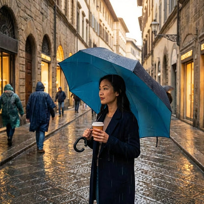 Double Layer Inverted Reversible Umbrella
