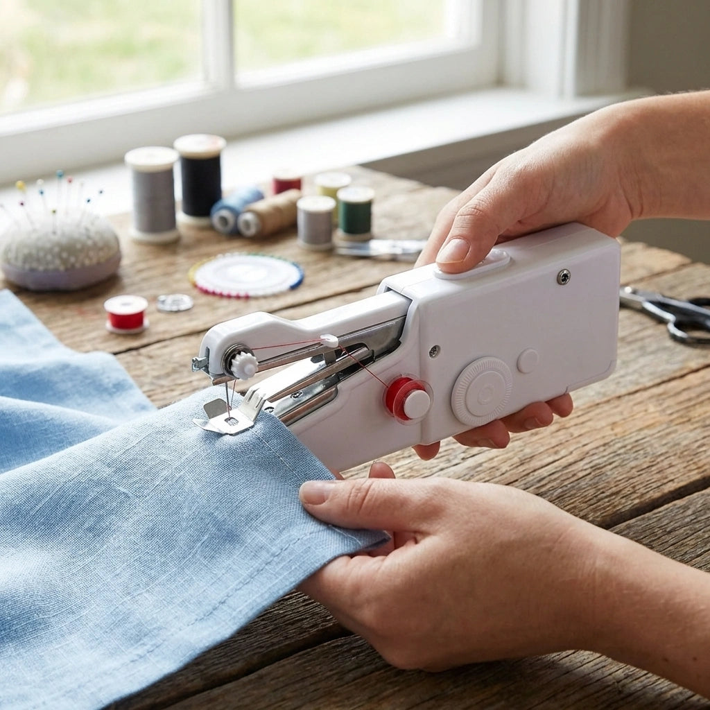 Stitch Handheld Cordless Portable White Sewing Machine